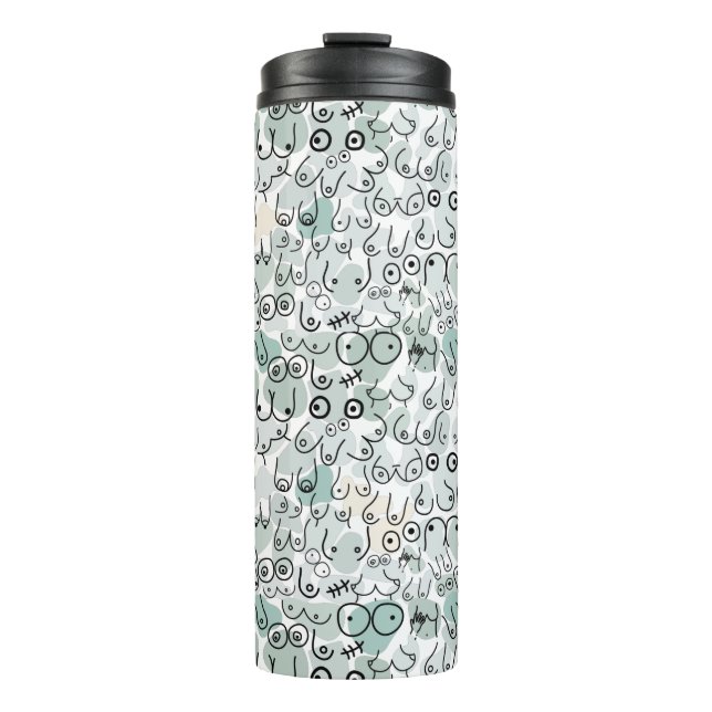 Bouteilles Isothermes poitrine féministe pastel (Devant)