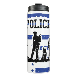 Bouteilles Isothermes Policiers K9 Police, Bleu et Blanc