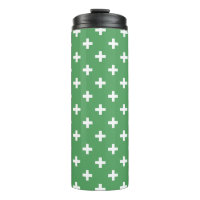 Polka blanche croise sur vert