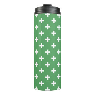 Bouteilles Isothermes Polka blanche croise sur vert
