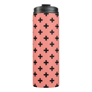 Bouteilles Isothermes Polka noire croise sur pêche