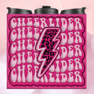 Bouteilles Isothermes pom-pom girl gonflé 3d - Léopard Pink Tumbler