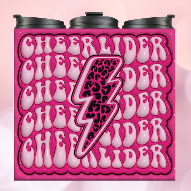 Bouteilles Isothermes pom-pom girl gonflé 3d - Léopard Pink Tumbler (Créateur téléchargé)