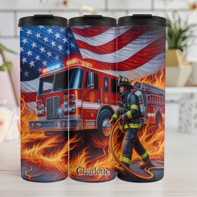 Bouteilles Isothermes Pompier avec tuyau et camion-pompier (Créateur téléchargé)