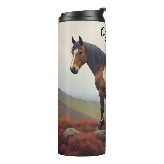 Bouteilles Isothermes Pony Brown et blanc de Shetland (Tourné sur la gauche)