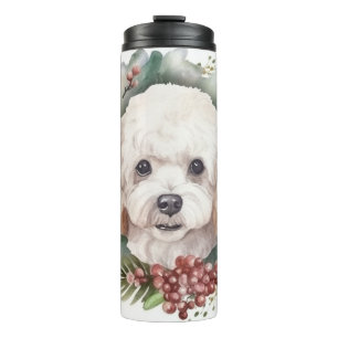 Bouteilles Isothermes Poodle Noël Wreath Festive Pup