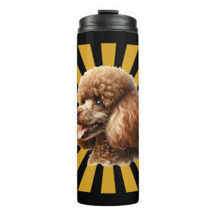 Bouteilles Isothermes Poodle Standard Brun Rétro Soleil Couchant