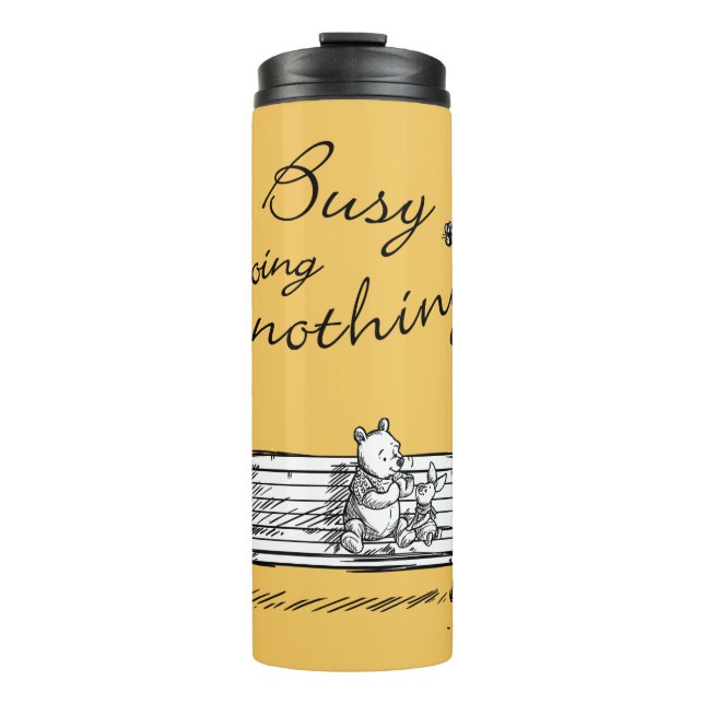 Bouteilles Isothermes Pooh et Piglet| Occupé Ne rien faire (Devant)