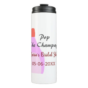 Bouteilles Isothermes Pop Champagne rose invitation de douche de mariage