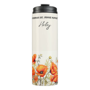 Bouteilles Isothermes Poppies oranges de Californie avec verse Personnal