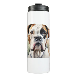 Bouteilles Isothermes Pose de chien de boxe en aquarelle
