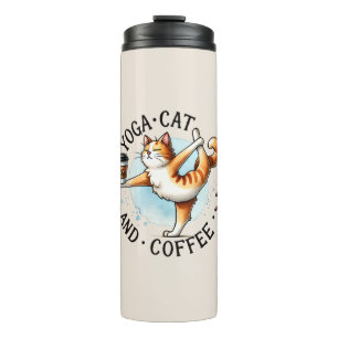 Bouteilles Isothermes Pose de Yoga de chat - Yoga Chat et Café