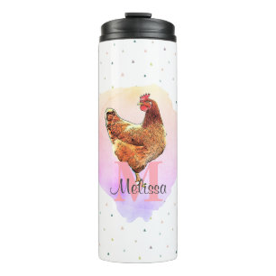 Bouteilles Isothermes Poulet Joli animal de ferme Monogramme Motif