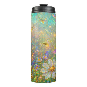 Bouteilles Isothermes Prairie de fleurs sauvages avec libellules lumineu