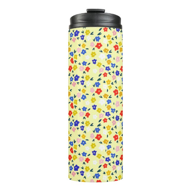 Bouteilles Isothermes Pretty Dainty Cute Floral on Pastel Yellow (Devant)