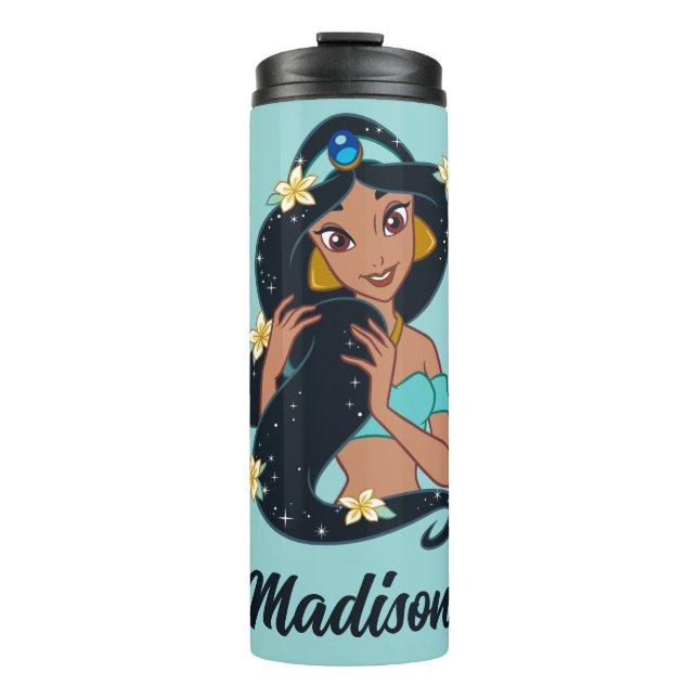Bouteilles Isothermes Princesse Jasmine - Cheveux et fleurs étincelants (Devant)