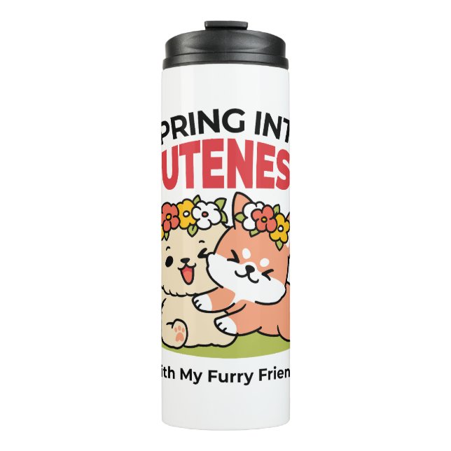 Bouteilles Isothermes Printemps dans la laideur - Illustration de chien  (Devant)