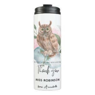 Bouteilles Isothermes Professeur de Merci de Chouette Aquarelle moderne