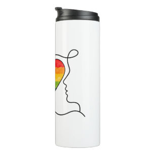 Bouteilles Isothermes Progress Pride Heart Line Art