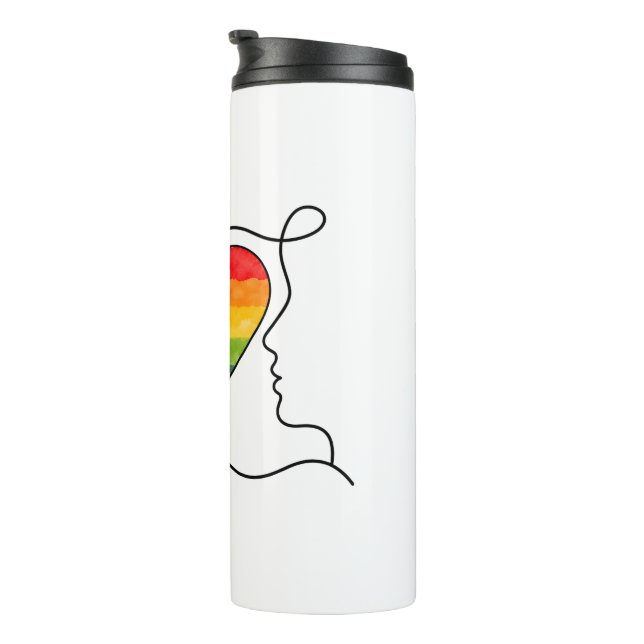 Bouteilles Isothermes Progress Pride Heart Line Art (Tourné sur la droite)