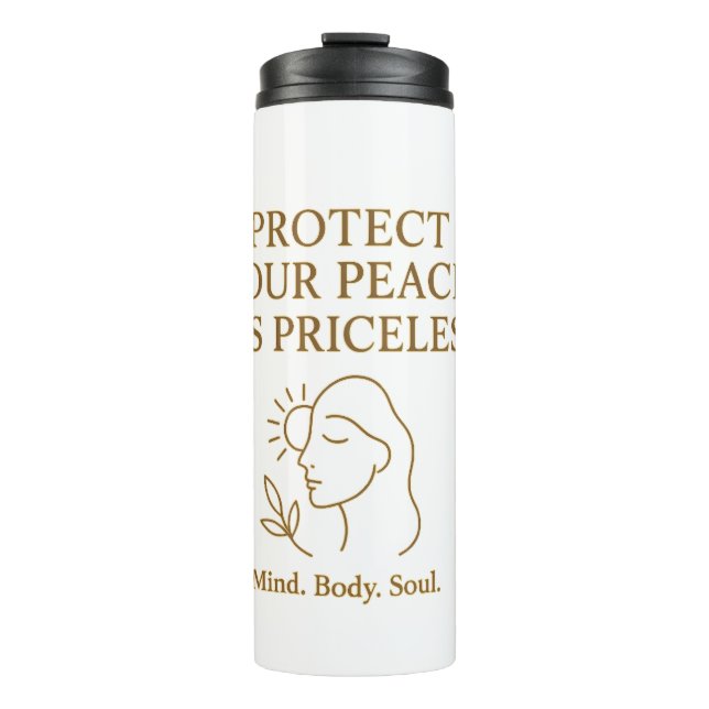 Bouteilles Isothermes Protect Your Peace — Minimalist Self-Care Quote (Devant)