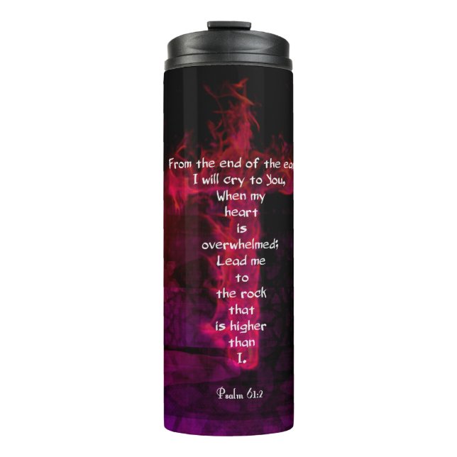 Bouteilles Isothermes Psaume 61:2 Verse Bible Citation Inspirationnelle (Devant)