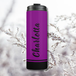 Bouteilles Isothermes Purple Black Élégant Minimal Customisé