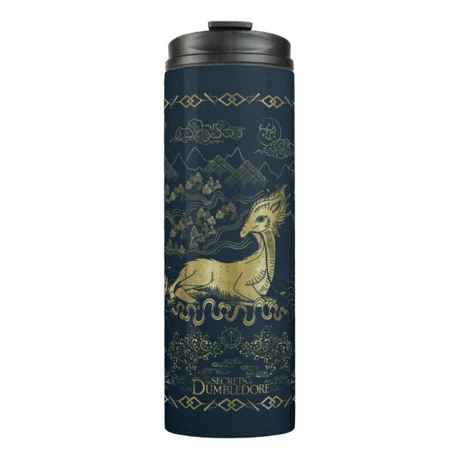 Bouteilles Isothermes Qilin Au Repos Tapisserie d'or (Devant)
