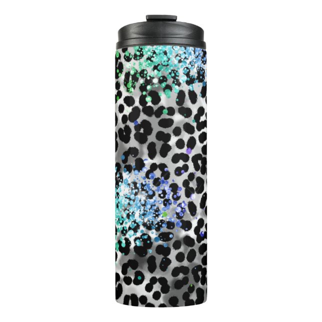 Bouteilles Isothermes *~* QR Parties scintillant Animal Leopard Spots mo (Devant)