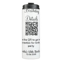 QR scanner anniversaire détails fête moderne 15 an