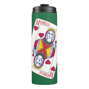 Bouteilles Isothermes Queen of Hearts Nom personnalisé Carte de jeu