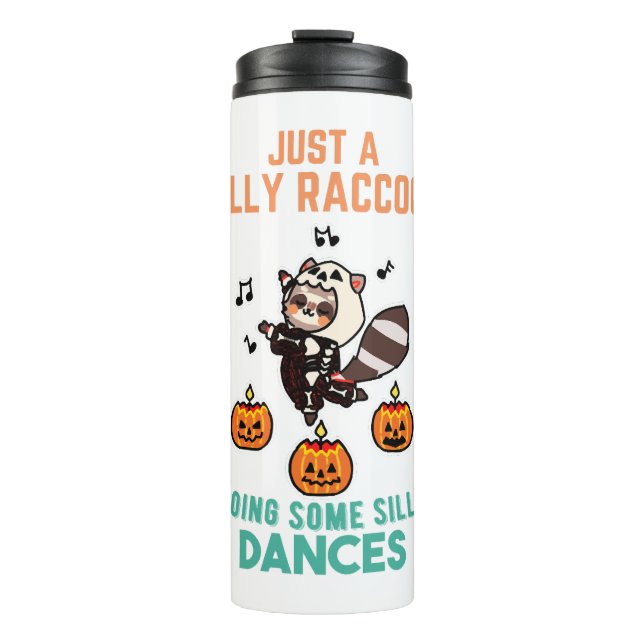 Bouteilles Isothermes Raccoon Dancing Halloween Citrouille (Devant)