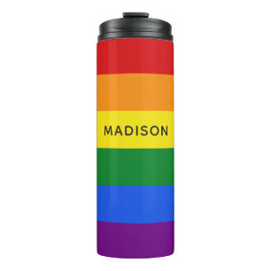Bouteilles Isothermes Rainbow Flag nom personnalisé tumbler