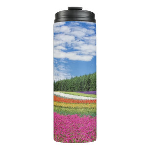 Bouteilles Isothermes Rangées de fleurs de champ d'été