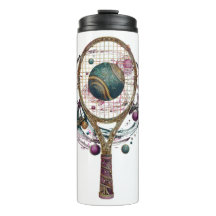 Raquette de tennis cosmique dorée