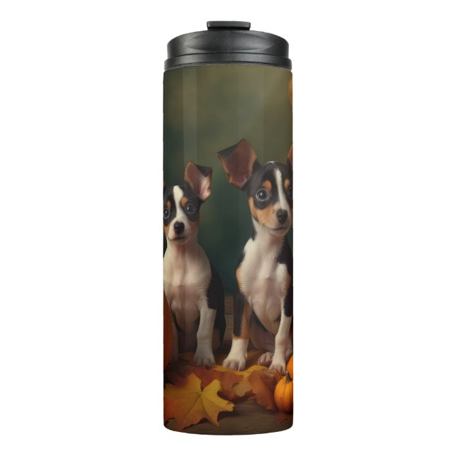 Bouteilles Isothermes Rat Terrier Chiot Automne Citrouille délice (Devant)