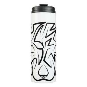 Bouteilles Isothermes Rat tribal noir et blanc