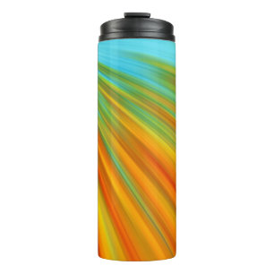 Bouteilles Isothermes rayures Abstraites rouge jaune orange vert sur ble