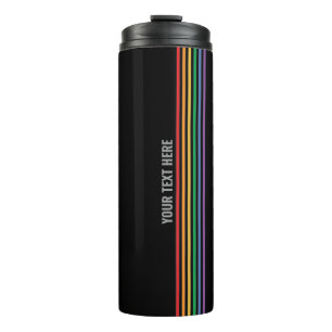 Bouteilles Isothermes Rayures arc-en-ciel personnalisées LGBT Fierté gay