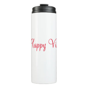 Bouteilles Isothermes Red happy vibes vacances simple minimum calligraph