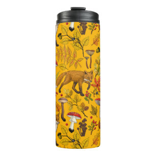 Bouteilles Isothermes Renard d'automne sur orange