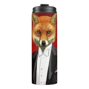 Bouteilles Isothermes Renard En Costume De Soirée, Portrait