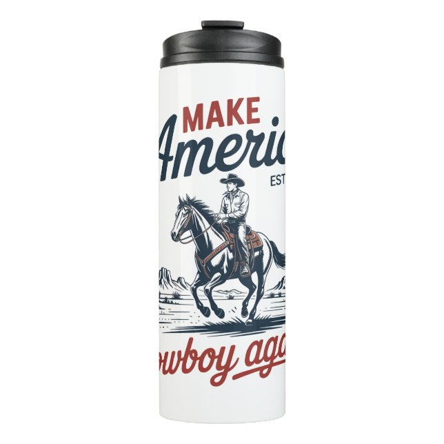 Bouteilles Isothermes Rendre à l'Amérique le cow-boy cheval (Devant)