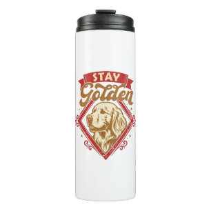 Bouteilles Isothermes Restez Golden Retriever Chien Diamant Rouge_1