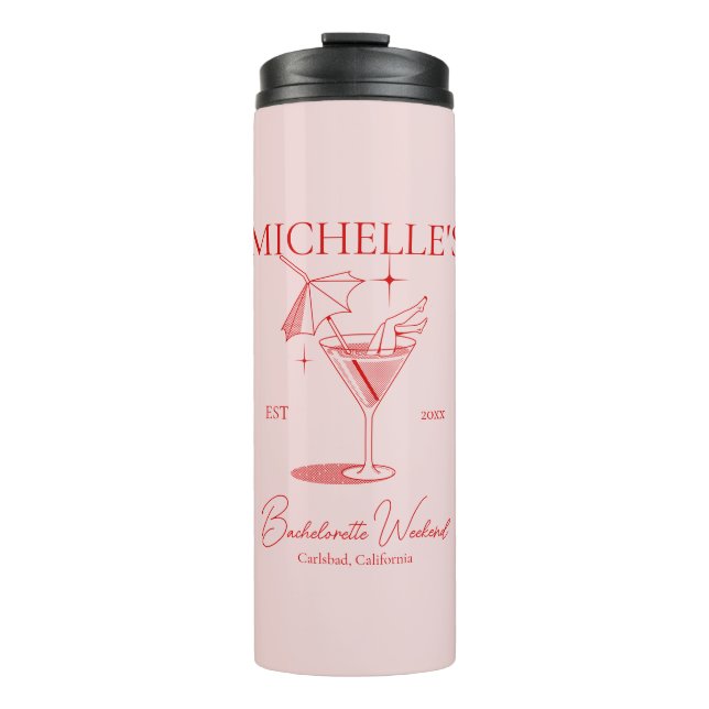 Bouteilles Isothermes Retro Cocktail Bachelorette Party (Devant)