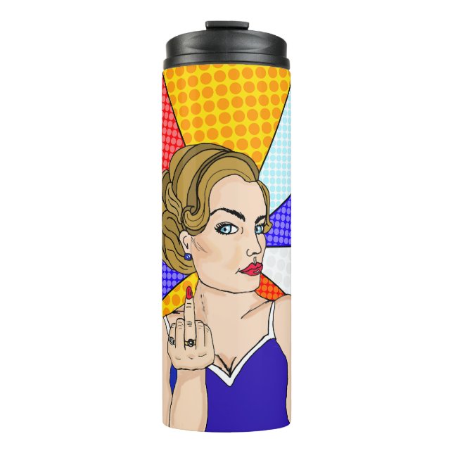Bouteilles Isothermes Retro Lady Flipping the Bird (Devant)