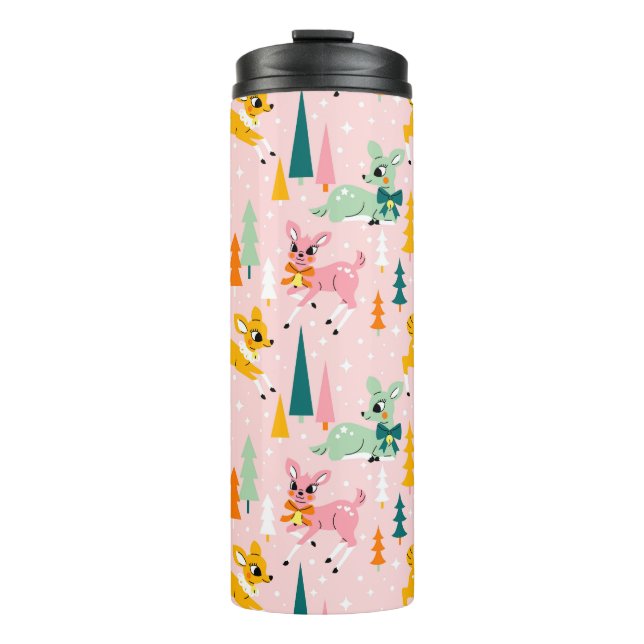 Bouteilles Isothermes Retro Reindeer Wonderland Motif de vacances (Devant)