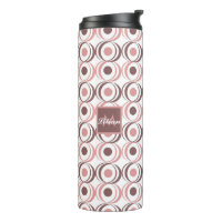 Rétro Ton Terreux Circulaire Monogrammé Rose