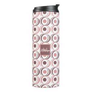 Bouteilles Isothermes Rétro Ton Terreux Circulaire Monogrammé Rose   