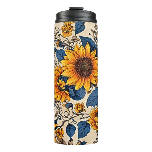 Bouteilles Isothermes Rêves de tournesol vibrants : où chaque Sip fleuri (Devant)